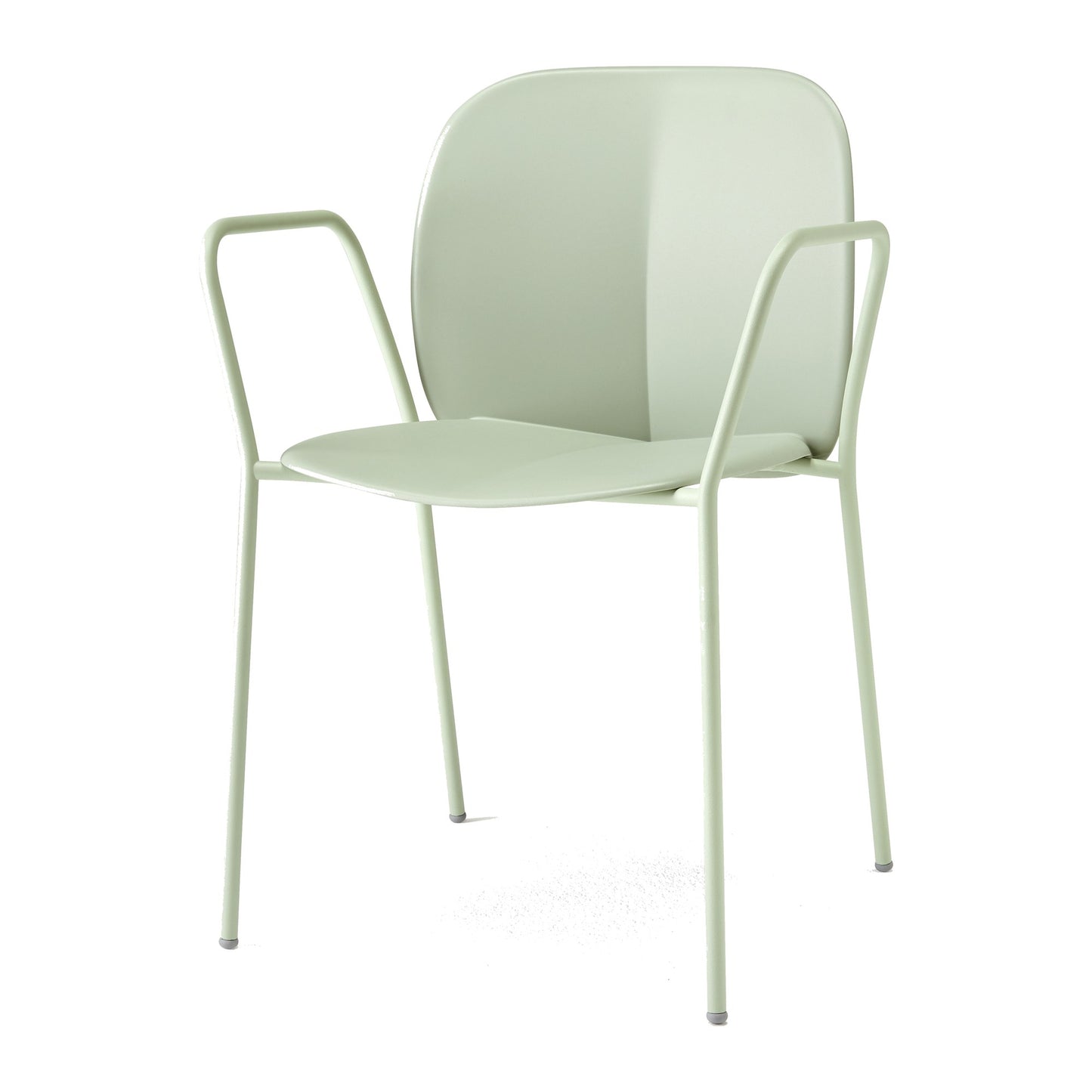 Sedia multiuso MENTHA con braccioli Scab in tecnopolimero rigenerato a 4 gambe colore verde salvia