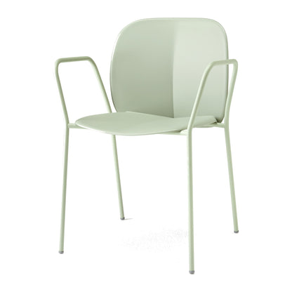 Sedia multiuso MENTHA con braccioli Scab in tecnopolimero rigenerato a 4 gambe colore verde salvia