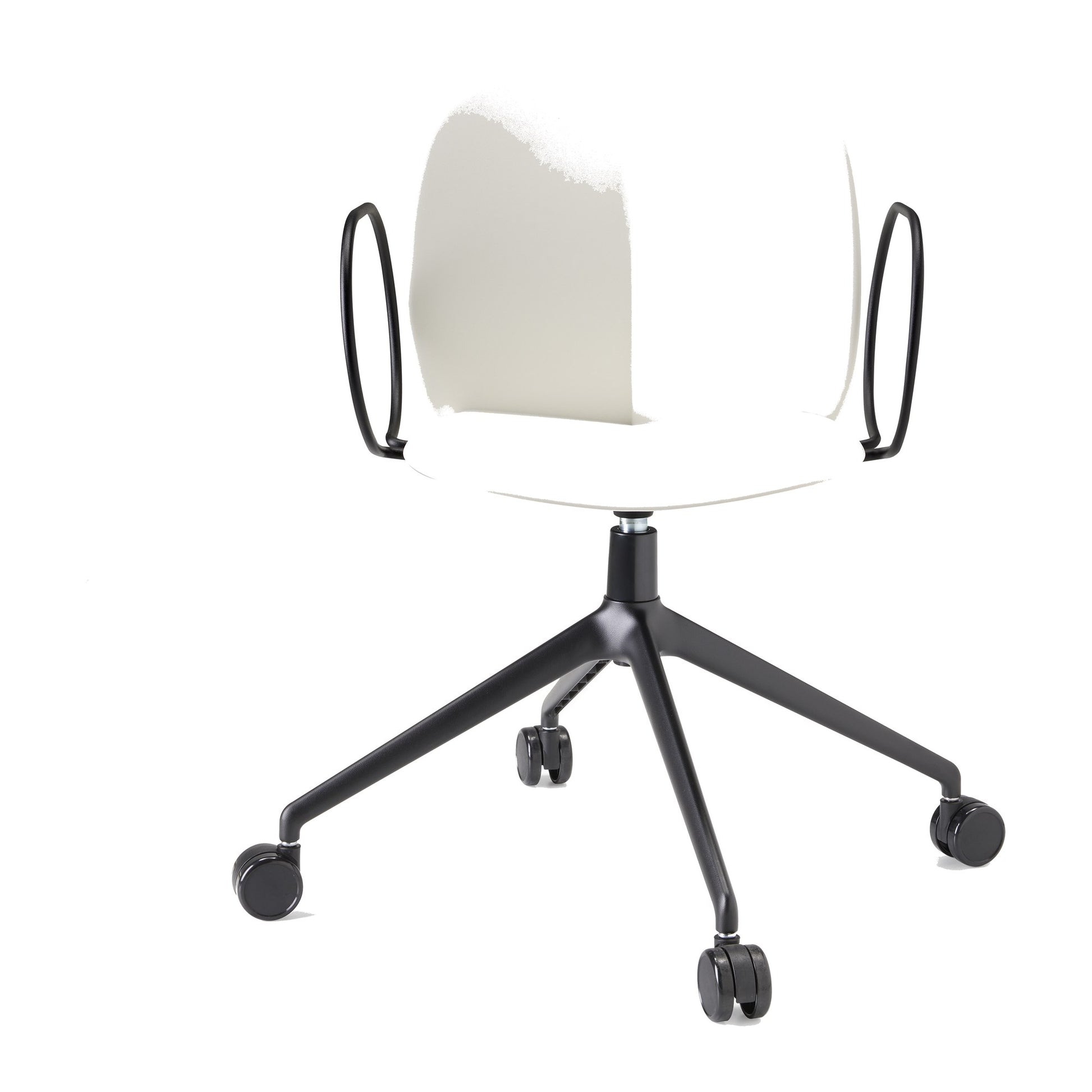 Poltroncina MENTHA con ruote e braccioli Scab in tecnopolimero rigenerato colore lino, vista posteriore