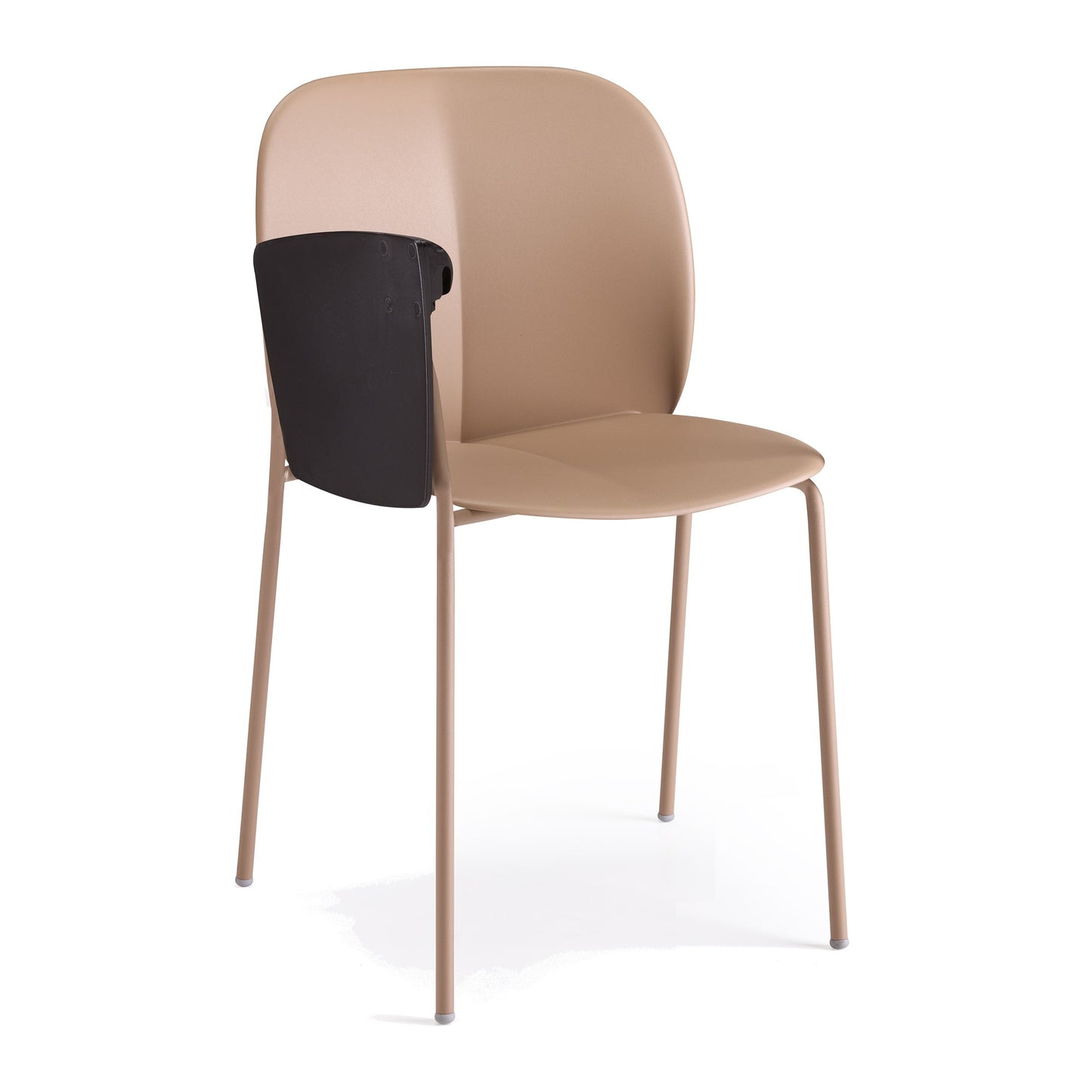 Sedia d'attesa MENTHA con tavoletta Scab in tecnopolimero rigenerato a 4 gambe colore caramel, vista posteriore