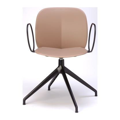 Poltroncina MENTHA su trespolo girevole con braccioli Scab in tecnopolimero rigenerato colore caramel