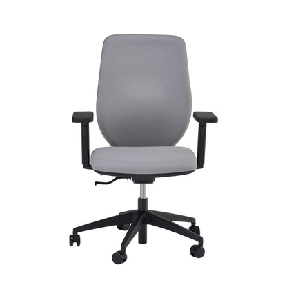 Sedia operativa ARIA SOFT CR MStyle imbottita in tessuto grigio con braccioli 4D