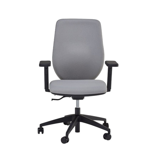 Sedia operativa ARIA SOFT CR MStyle imbottita in tessuto grigio con braccioli 4D