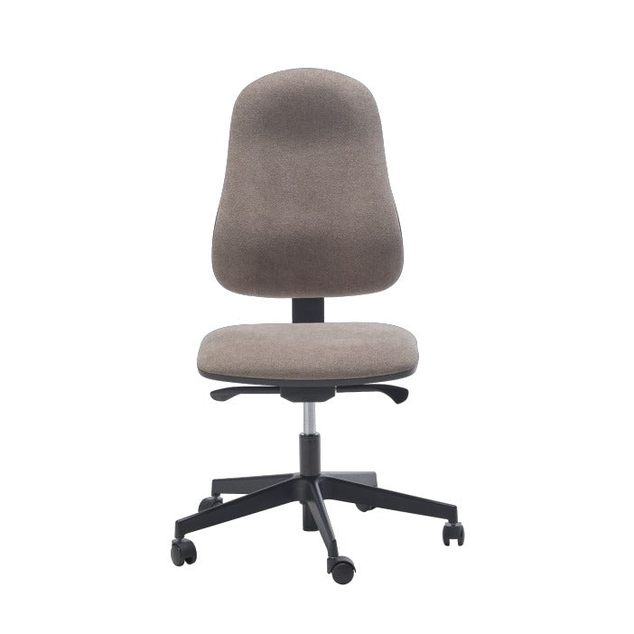 Sedia LOGICA LP MStyle in tessuto tortora senza braccioli, vista frontale