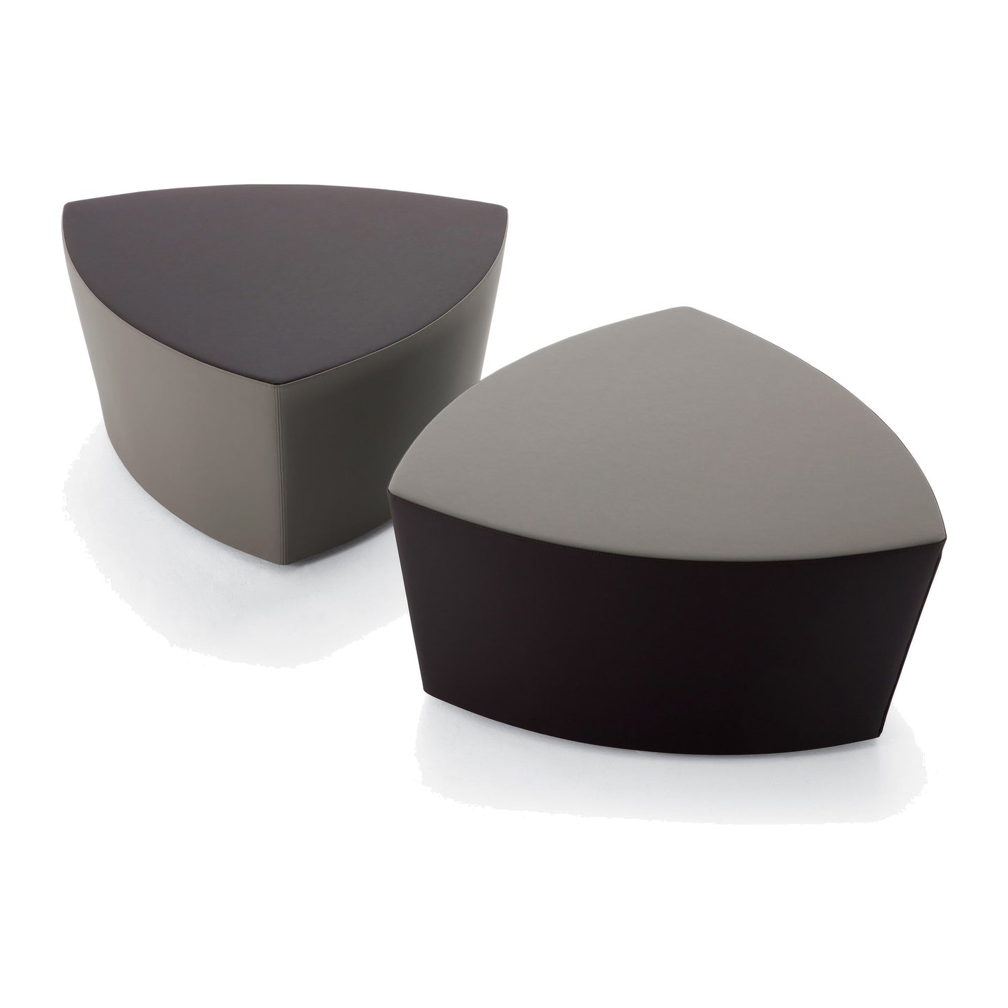 Pouf KENSHO Kastel triangolari in tessuto colore Tortora e Antracite
