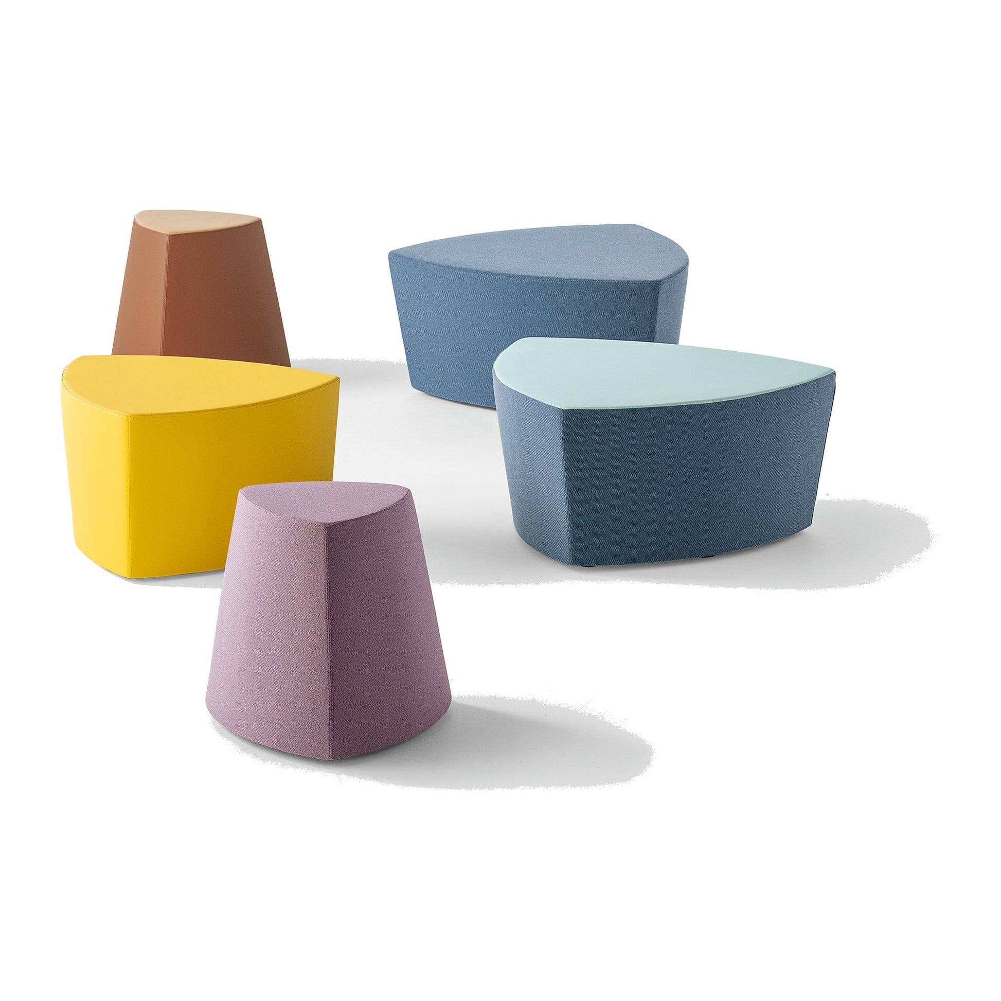 Pouf KENSHO Kastel in tessuto, cinque pezzi di misure diverse