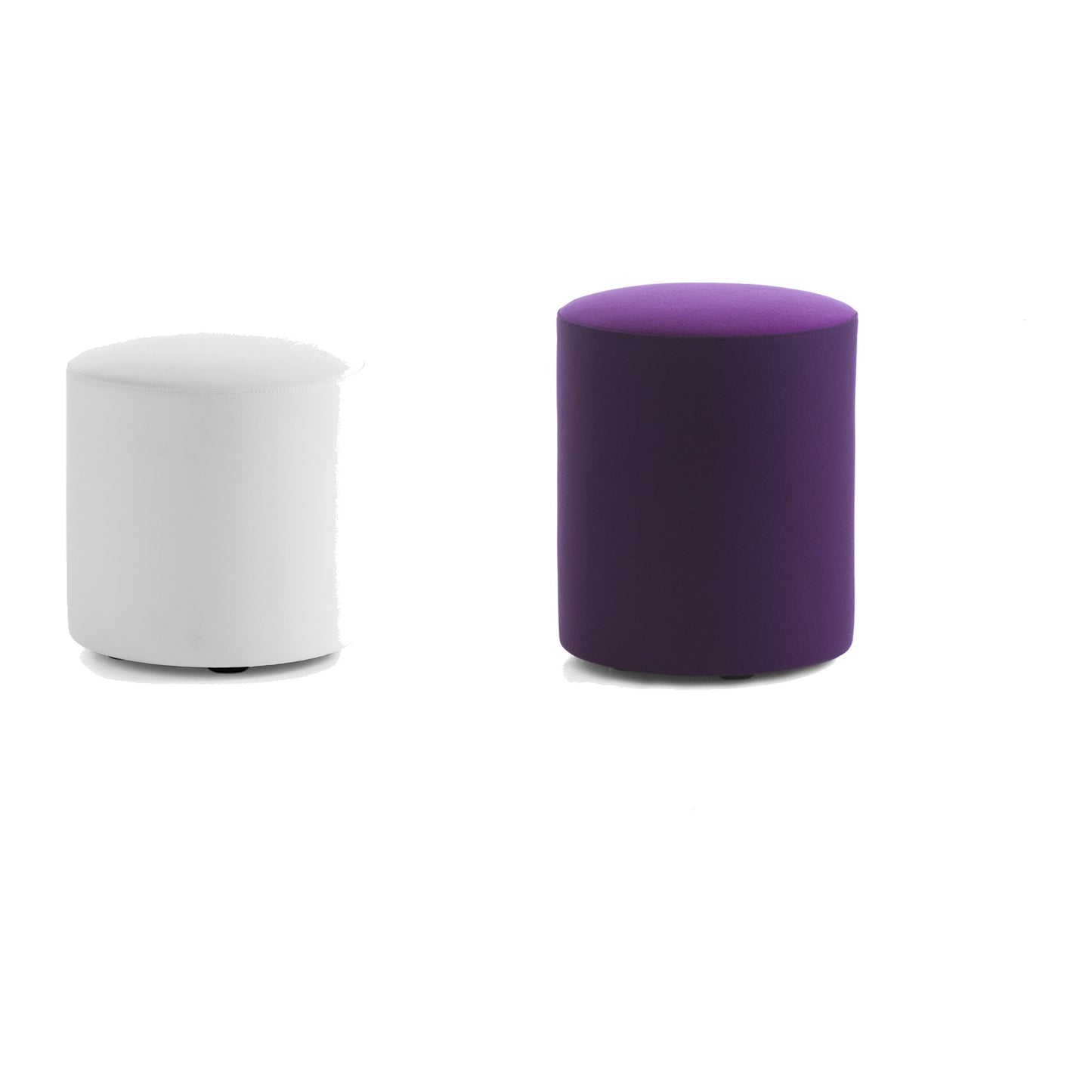 Pouf KROFF Kastel piccolo e medio in similpelle colore Bianco e Viola