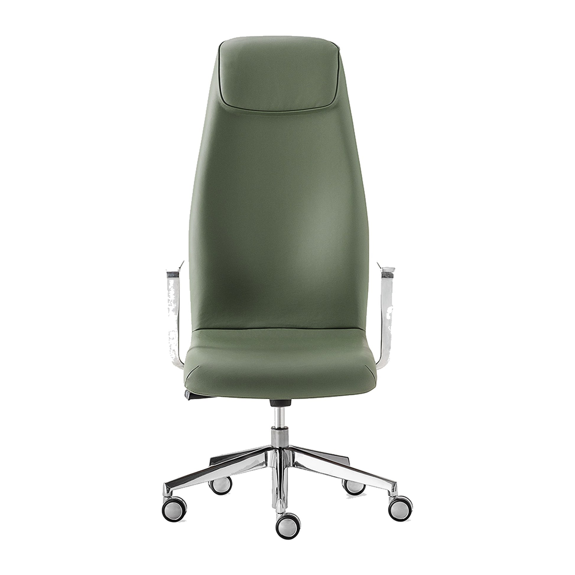 Sedia direzionale KAOMA Kastel schienale alto in similpelle colore Verde