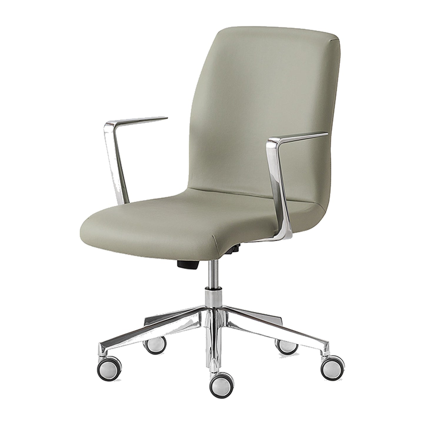 Sedia direzionale KAOMA Kastel schienale basso in similpelle colore Verde
