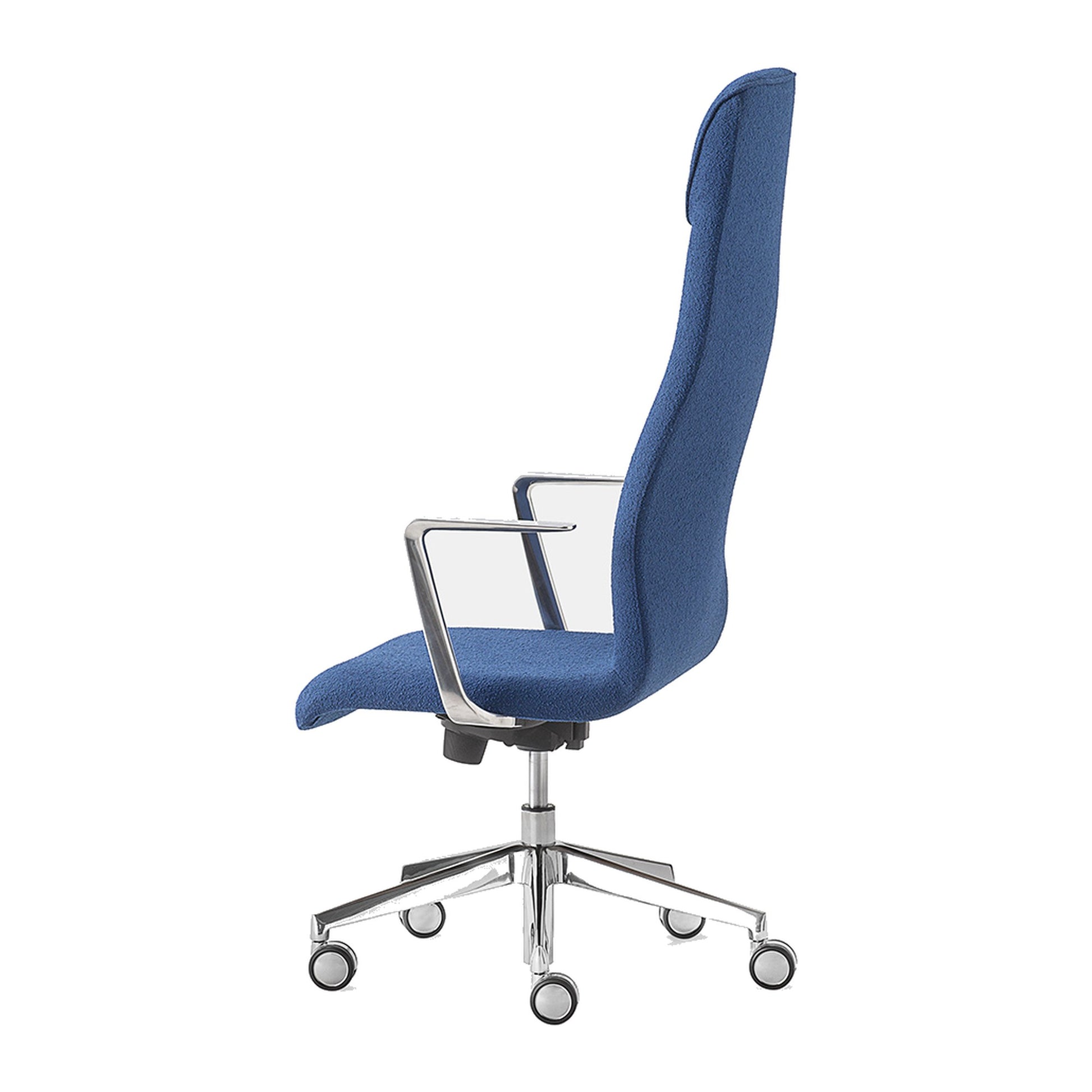 Sedia direzionale KAOMA Kastel schienale basso in tessuto colore Blu