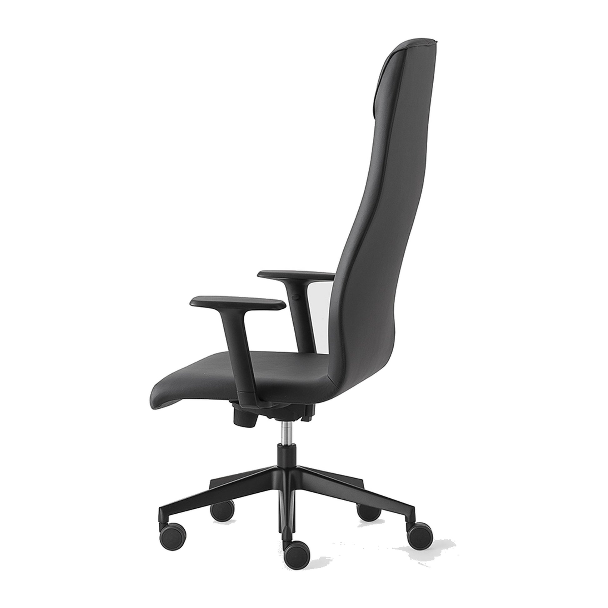 Sedia direzionale KAOMA Kastel schienale alto in tessuto colore Antracite