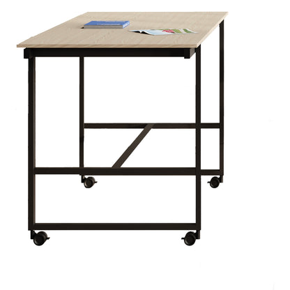 Nomad Table BE.1 Frezza, tavolo alto su ruote con telaio nero e piano chiaro