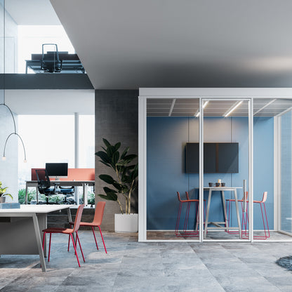 Area riunioni informale con tavolo alto POP ACE Frezza