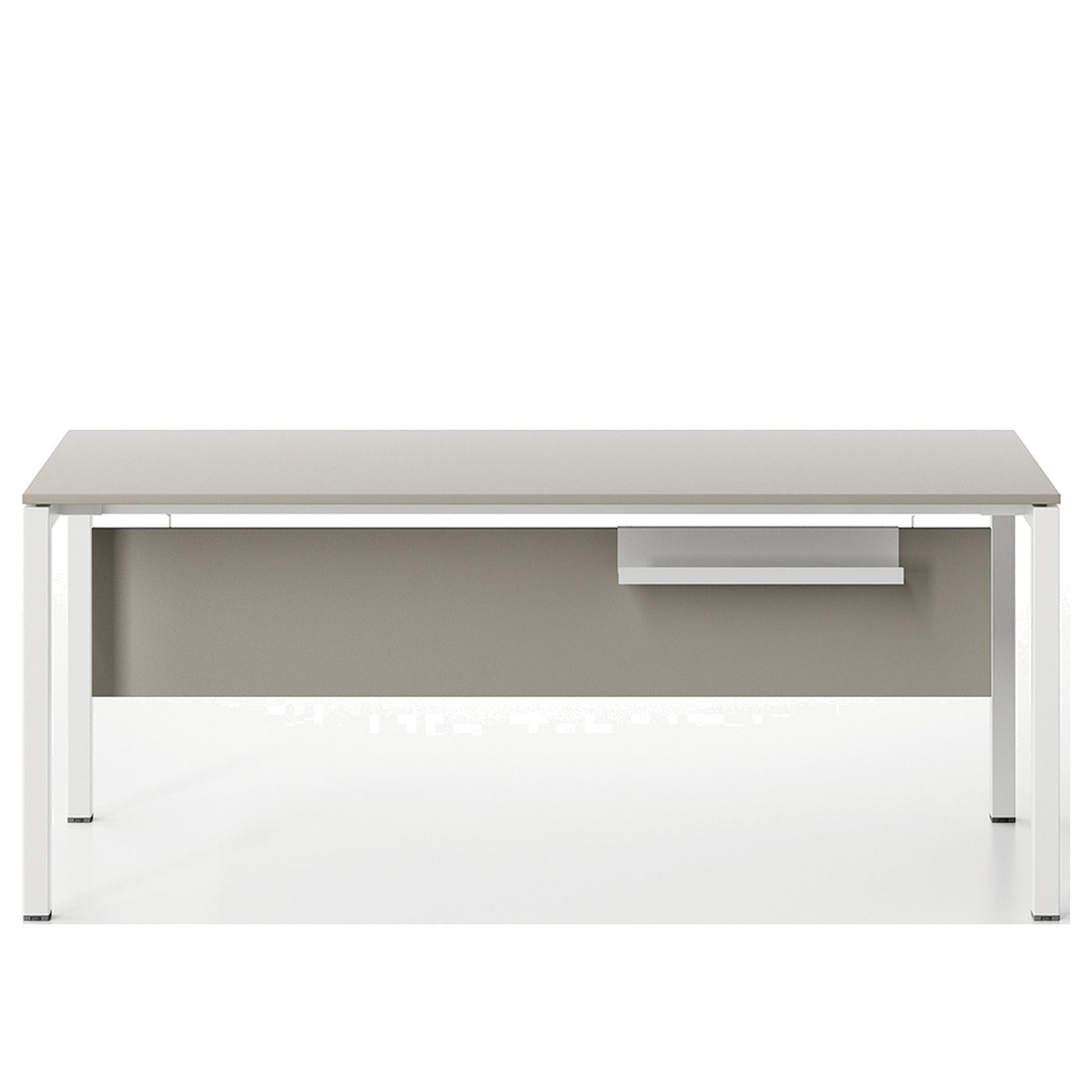 Scrivania POP EASY Frezza con gamba in tubo d'acciaio verniciato e piano in melaminico colore bianco
