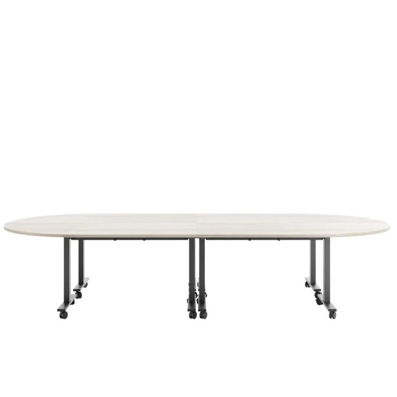 Composizione ovale di tavoli POP FOLDING Frezza con struttura nera