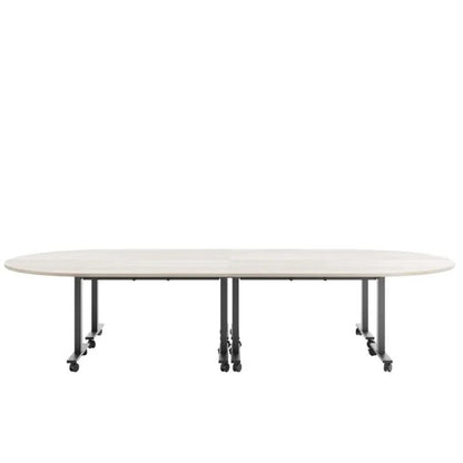 Composizione ovale di tavoli POP FOLDING Frezza con struttura nera