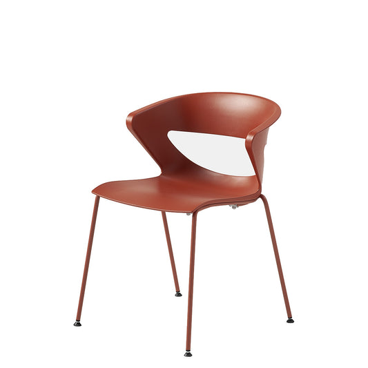 Sedia Multiuso KICCA 4 GAMBE Kastel in polipropilene colore Rosso mattone