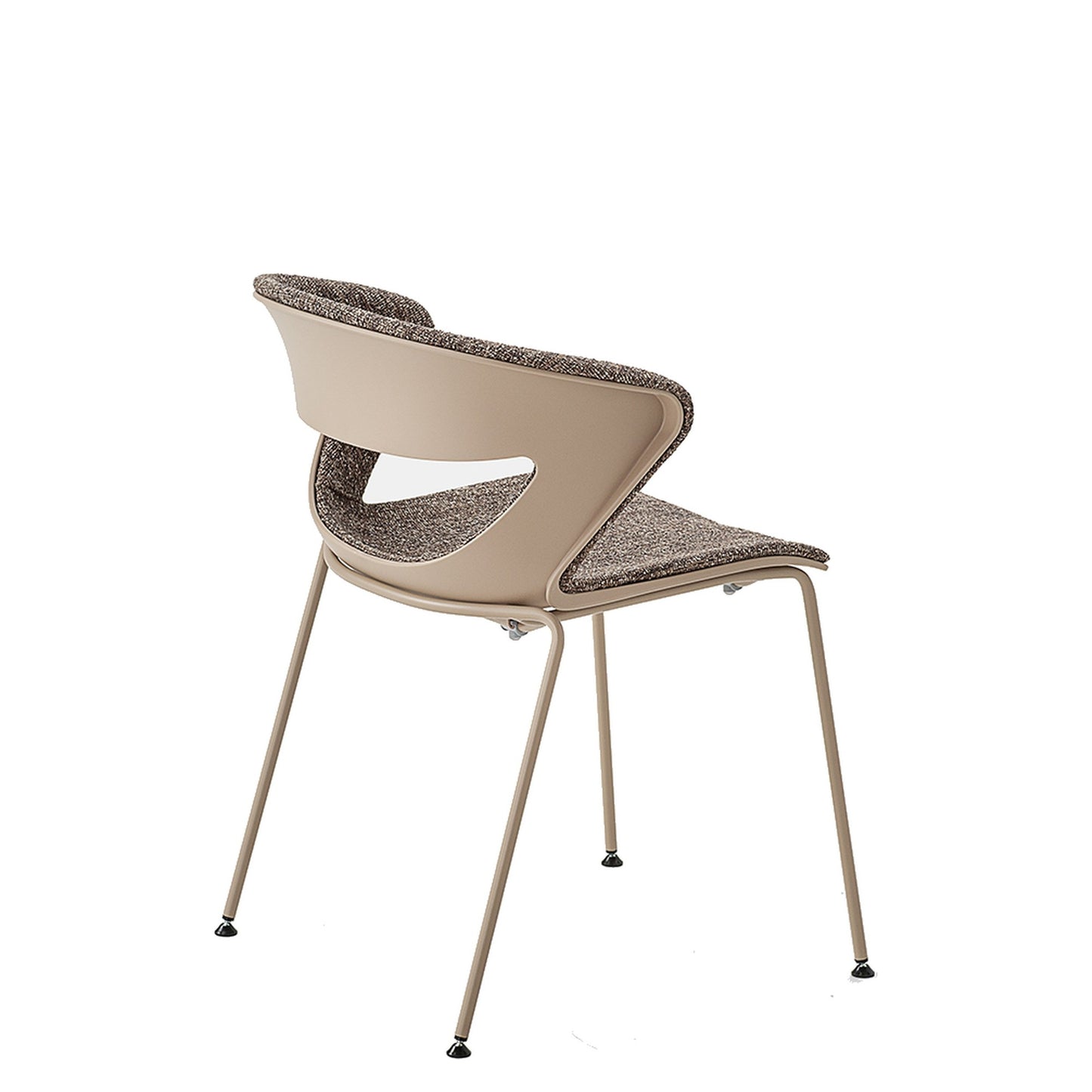 Sedia Multiuso KICCA PLUS 4 GAMBE Kastel con scocca Tortora e imbottitura in tessuto melange, vista posteriore