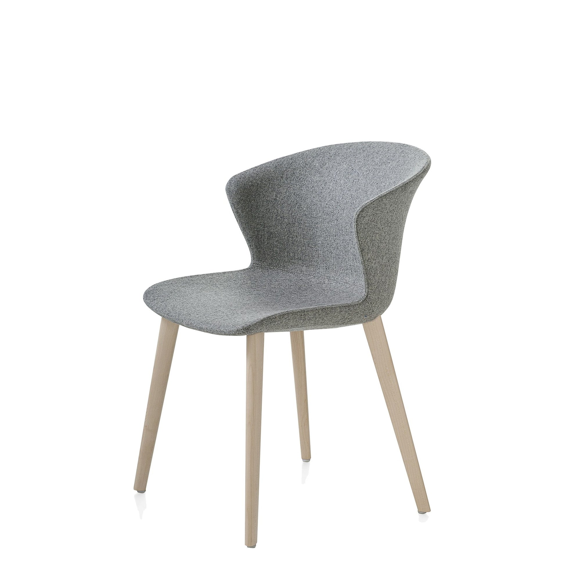 Sedia Multiuso KICCA PLUS 4 GAMBE in LEGNO Kastel in tessuto colore Grigio su gambe in acero