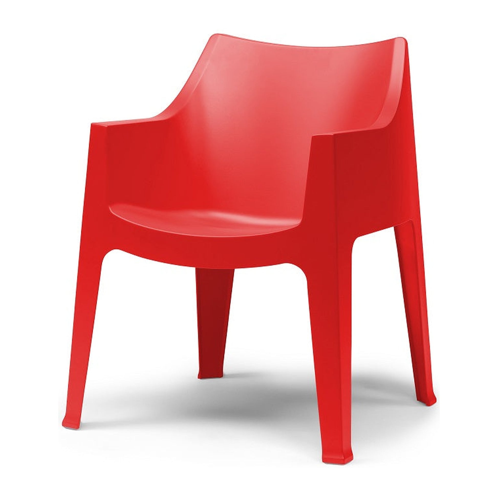 Poltrona COCCOLONA Scab in tecnopolimero a 4 gambe colore rosso