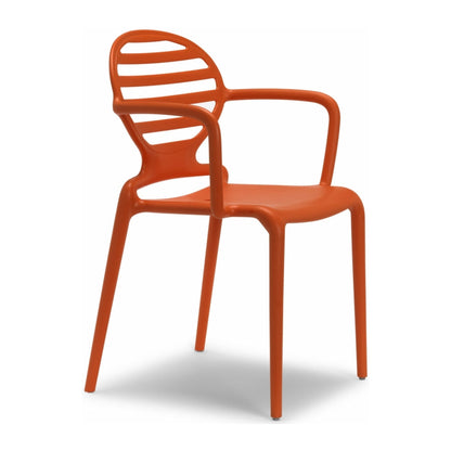 Sedia multiuso COKKA Scab in tecnopolimero a 4 gambe colore arancio