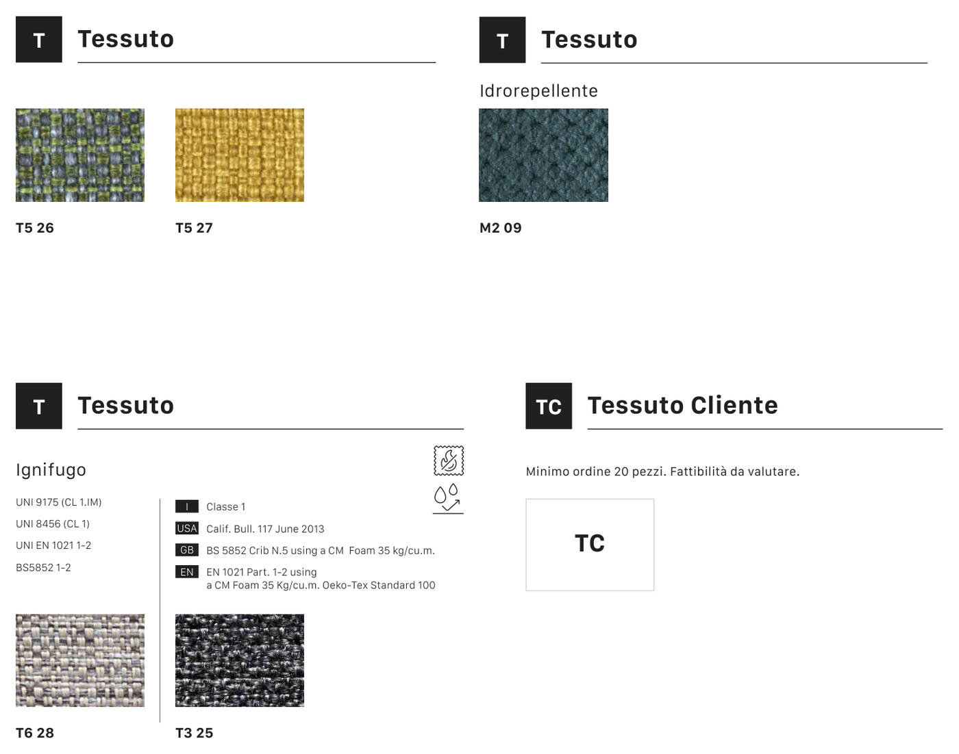 Tessuti T5 T3 T6 M2