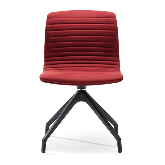 Sedia UNION GUEST girevole con piedini Vaghi colore rosso, vista frontale