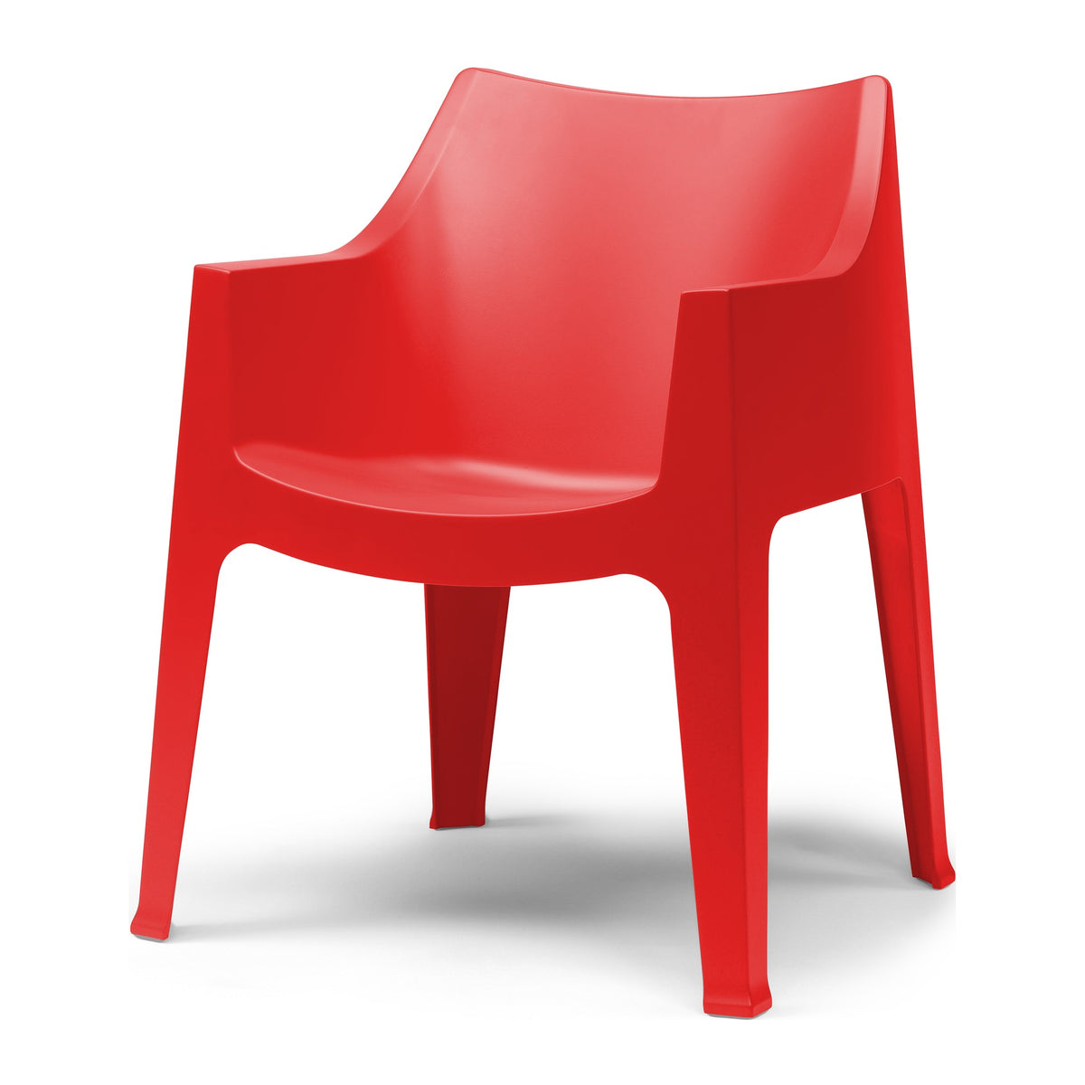 Poltrona COCCOLONA Scab in tecnopolimero a 4 gambe colore rosso