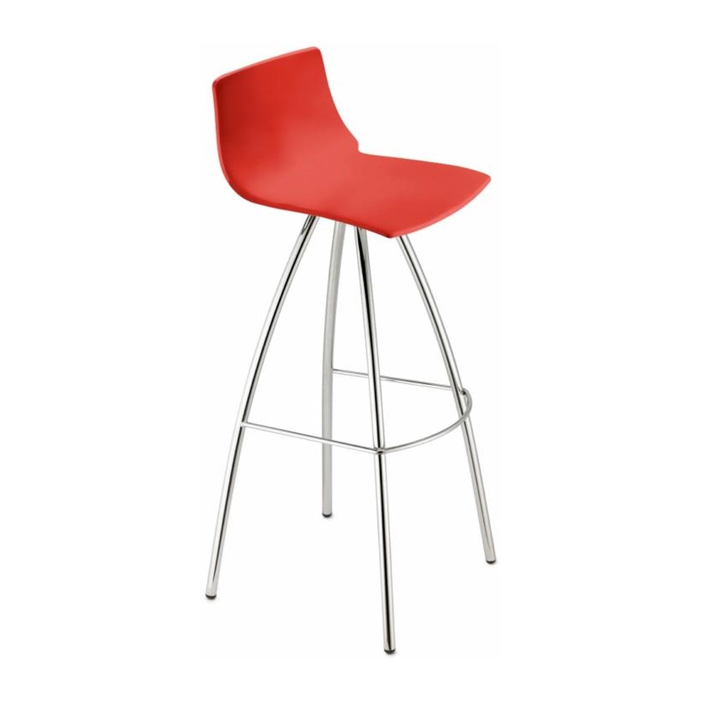 Sgabello DAY Scab in tecnopolimero a 4 gambe colore rosso