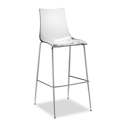Sgabello ZEBRA ANTISHOCK Scab in policarbonato a 4 gambe trasparente