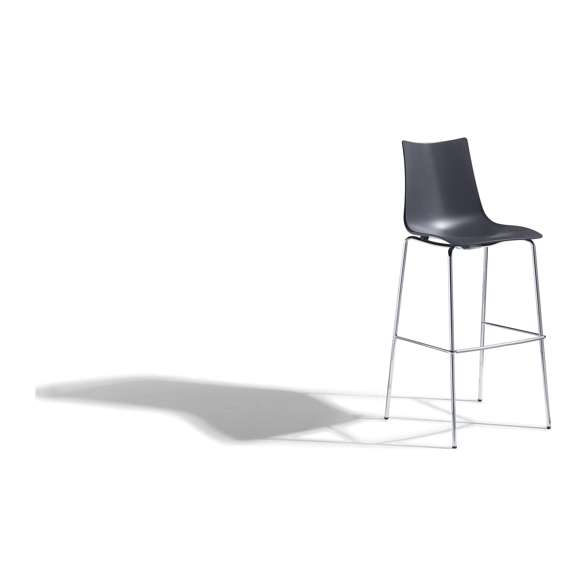 Sgabello ZEBRA TECNOPOLIMERO Scab in tecnopolimero a 4 gambe colore antracite