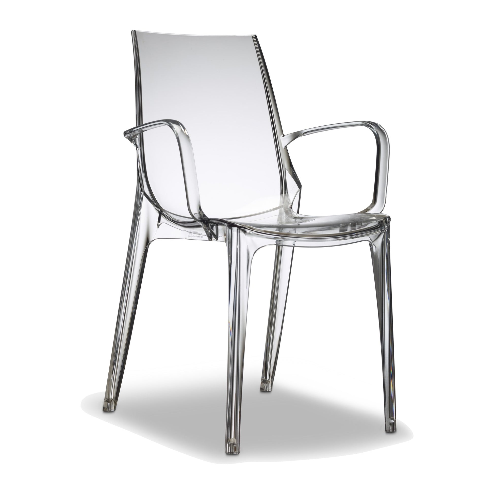 Sedia multiuso VANITY con Braccioli Scab in policarbonato a 4 gambe colore trasparente
