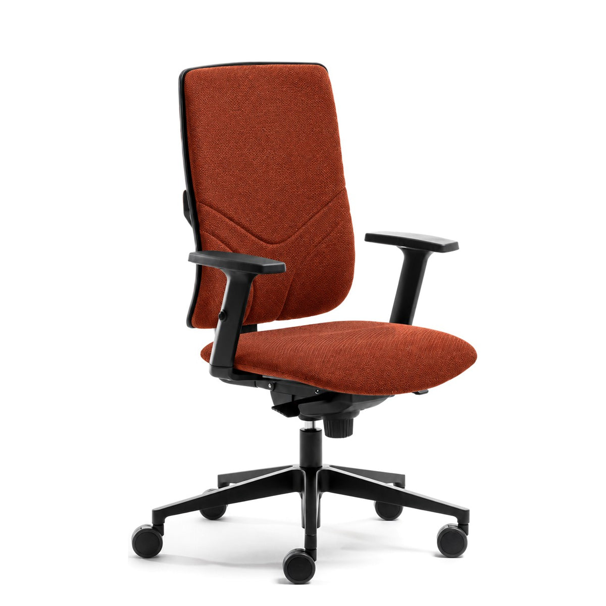 Sedia operativa Vaghi Volare Plastic con schienale imbottito, tessuto Oporto terracotta 13BO37