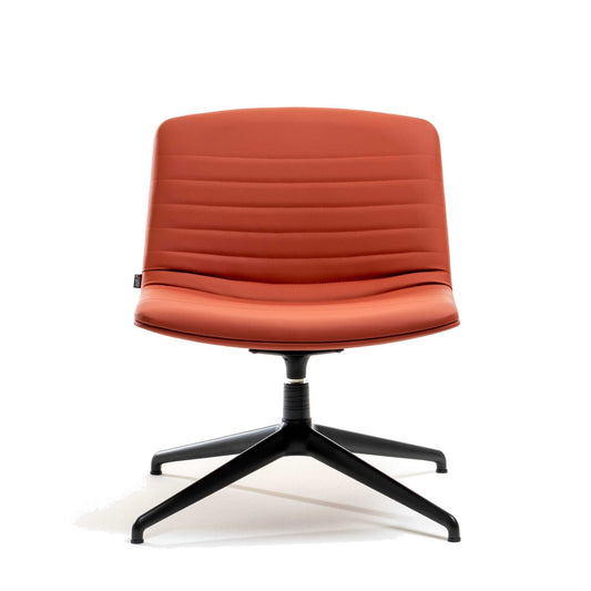 Poltrona d'attesa UNION LOUNGE GUEST Vaghi colore terracotta su base a quattro razze