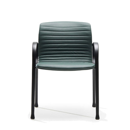 Sedia UNION GUEST a quattro gambe Vaghi colore verde petrolio, vista frontale