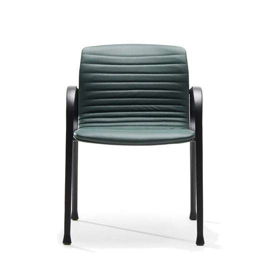 Sedia UNION GUEST a quattro gambe Vaghi colore verde petrolio, vista frontale