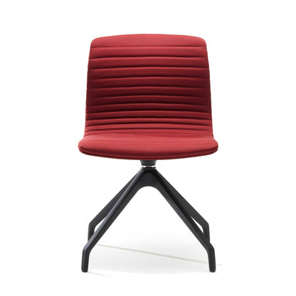 Sedia UNION GUEST girevole con piedini Vaghi colore rosso, vista frontale