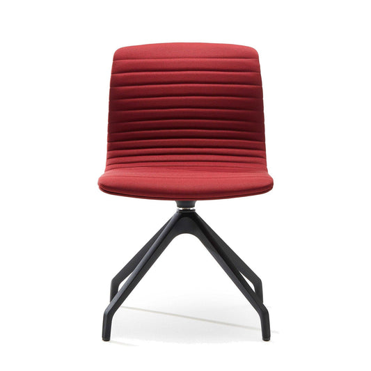 Sedia UNION GUEST girevole con piedini Vaghi colore rosso, vista frontale