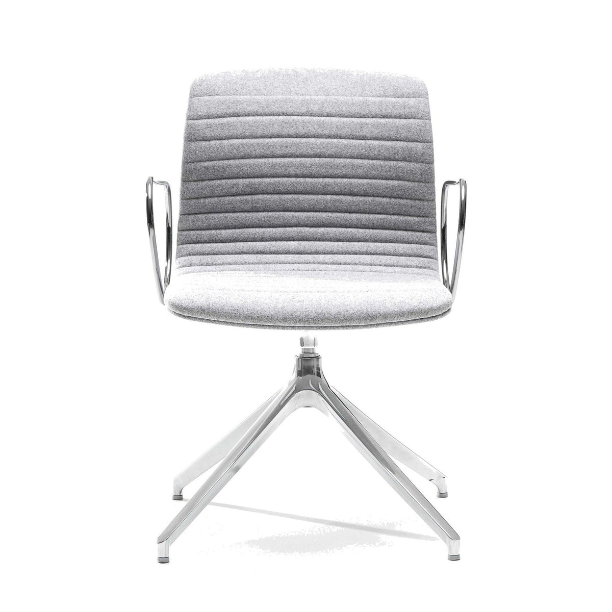 Sedia UNION GUEST girevole con piedini Vaghi colore grigio chiaro, vista frontale