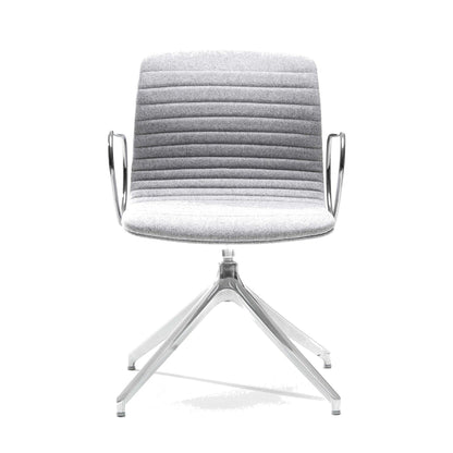 Sedia UNION GUEST girevole con piedini Vaghi colore grigio chiaro, vista frontale