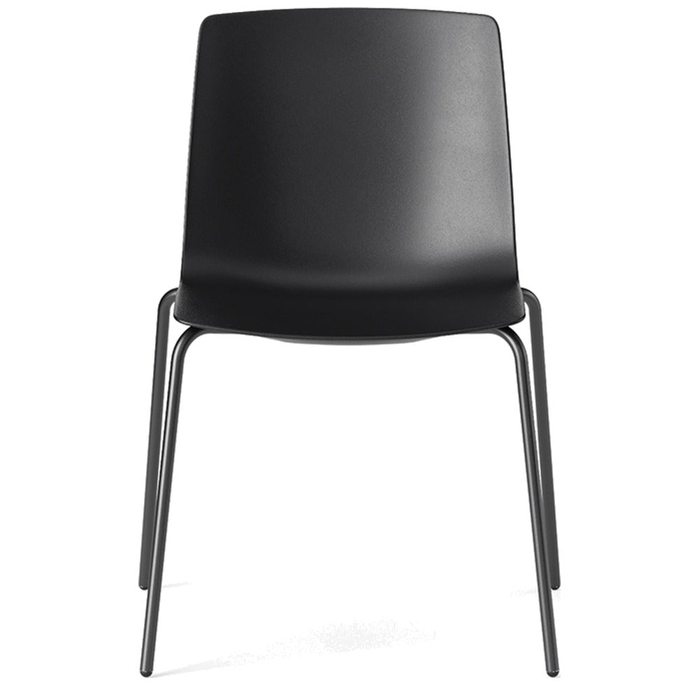 Sedia YO PLASTIC Frezza nera con telaio a quattro gambe
