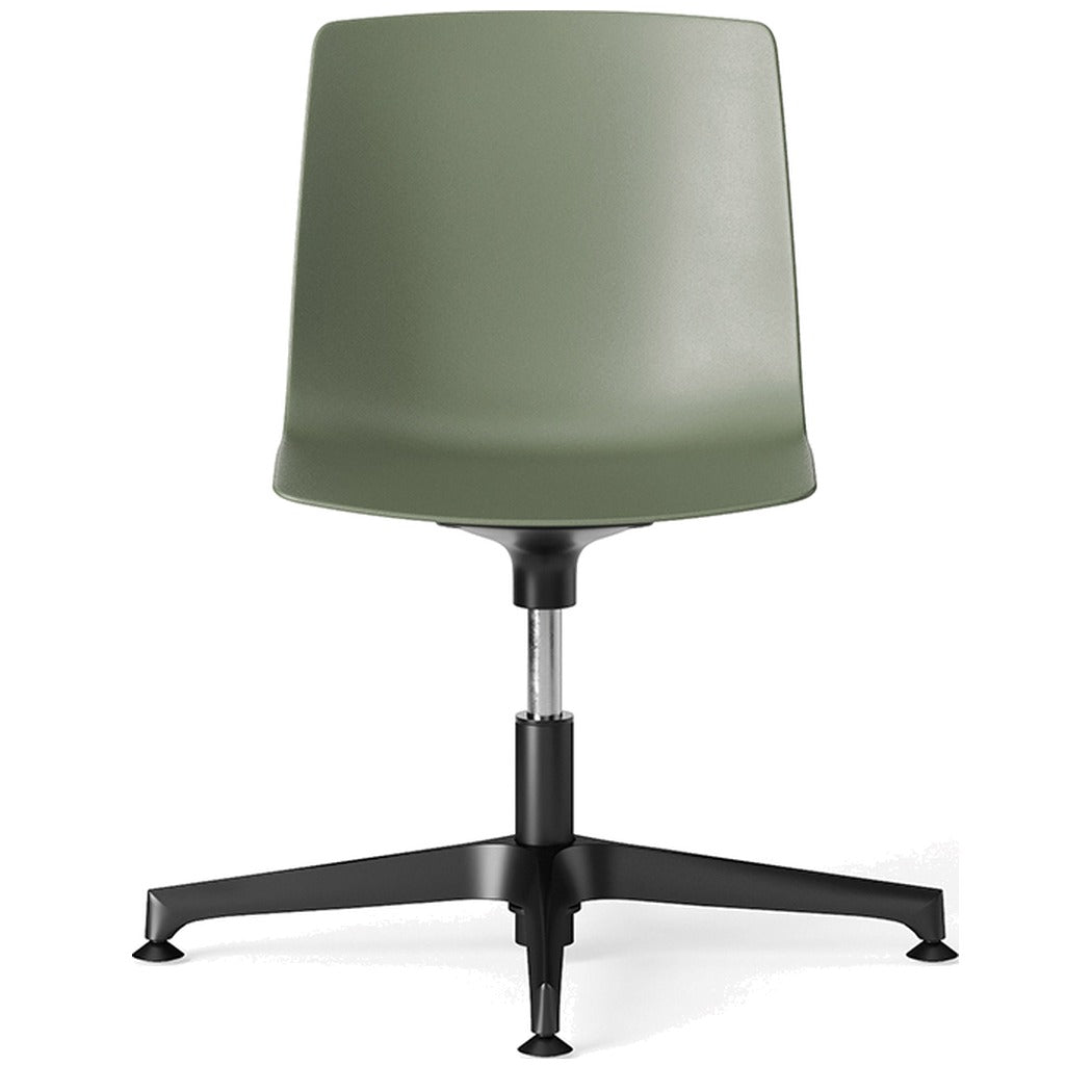 Sedia YO PLASTIC Frezza verde con base a quattro razze su piedini