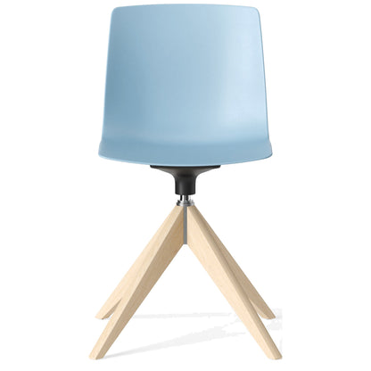 Sedia YO PLASTIC Frezza azzurra con base girevole in frassino