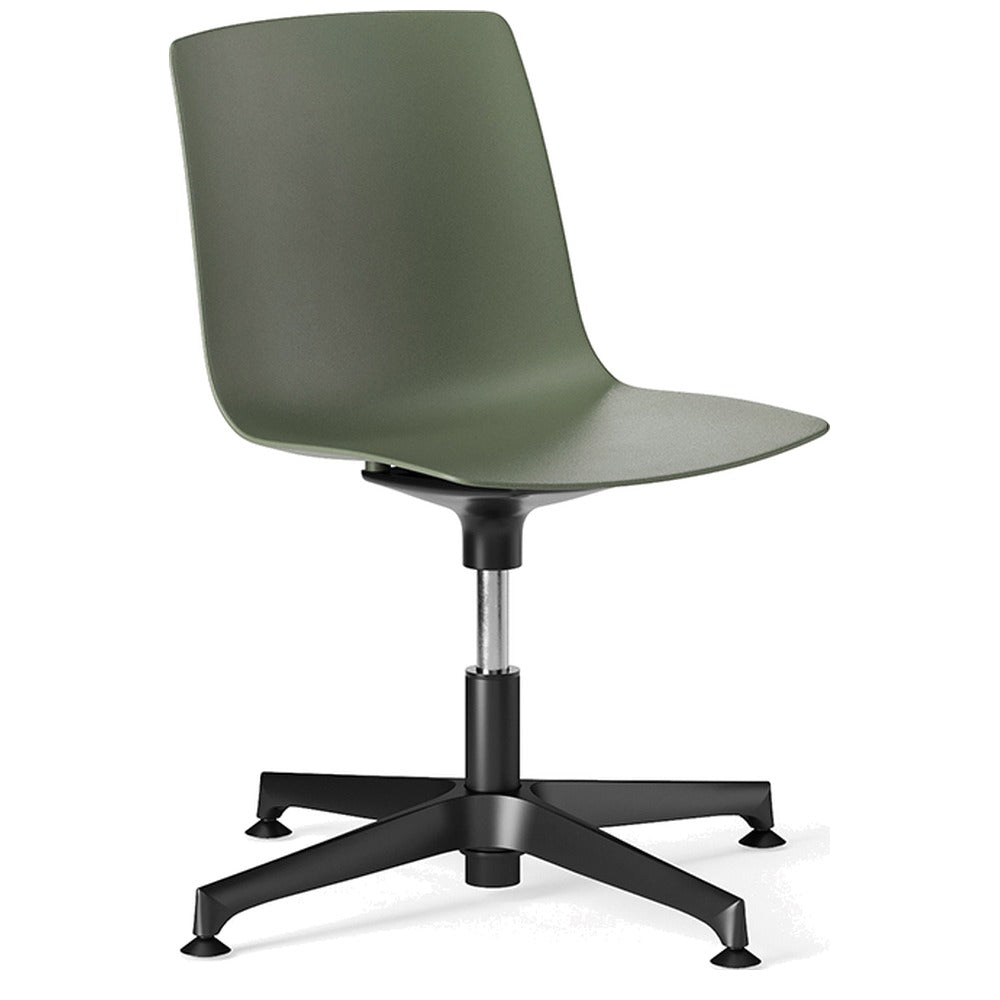 Sedia YO PLASTIC Frezza verde girevole con base nera
